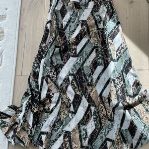 Multi colored sage green skirt